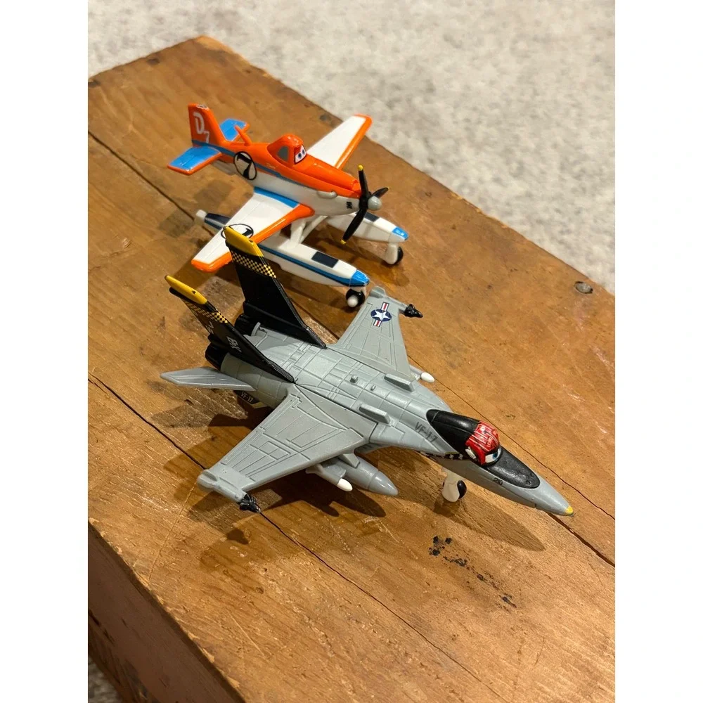 Disney Planes Diecast Dusty Crophopper Sea Plane & Bravo Fighter Jet Mattel Toy